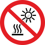          / Do not expose to direct sunlight or hot surface