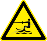 !      / Warning! Towed water activity area