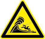 !       / Warning! High surf or large breaking waves