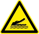 W067 ! ,    / Warning! Crocodiles, alligators or caymans