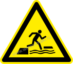 !         / Warning! Falling into water when stepping on or off a floating surface