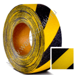 Предупреждающая антискользящая лента, цвет желтый/черный, рулон