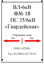 Табличка с диспетчерским наименованием ОРУ-110 