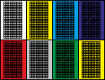 Набор наклеек для маркировки провода и кабеля, пустые с цветными подложками (белая, голубая, синяя, желтая, оранжевая, красная, зеленая, серая). 450 шт.