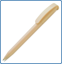 Ручка пластиковая шариковая, цвет бежевый