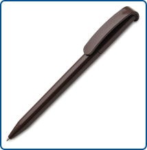 Ручка пластиковая шариковая, цвет темно коричневый