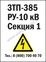 MS 06 Диспетчерское наименование на КТП киоскового типа, ЗТП, РП и РТП напряжением 20-10(6)/0,4 кВ. На дверях распределительных устройств электроустановки