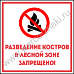 Разведение костров в лесной зоне запрещено