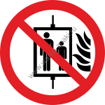 P020 Не использовать лифт в случае пожара / Do not use lift in the event of fire