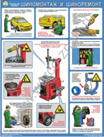 П1-ШИНА «Безопасность в авторемонтной мастерской. Шиномонтаж и шиноремонт» 1 плакат