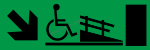 Направление к эвакуационному выходу c пандусом и лестницей для инвалидов