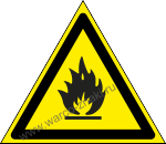 TRAN25 Предупреждающий знак «Пожароопасно. Легковоспламеняющиеся вещества на ограждении вантуза